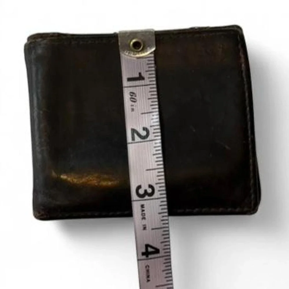 Distressed Brown Leather Bifold Wallet